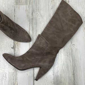 belle Sigerson Morrison suede heeled boots - taupe/grey - 8.5B